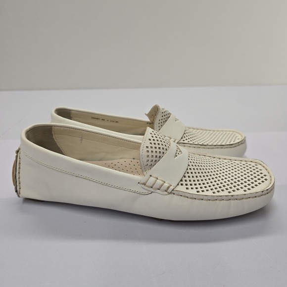 Cole Haan Shoes - Cole Haan Womens Pinch Weekender Driver Loafers White Perforated Leather 8B